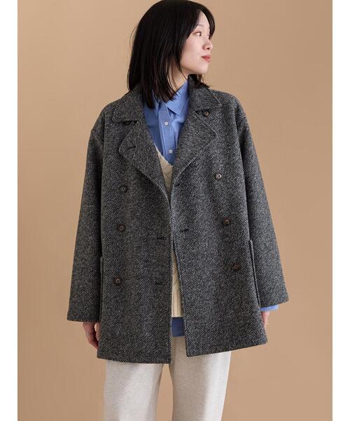 sm2rhythm（サマンサモスモスリズム）の「ダブルミドルコート（その他アウター・レディース・グレー/キャメル・F）」の2枚目の写真