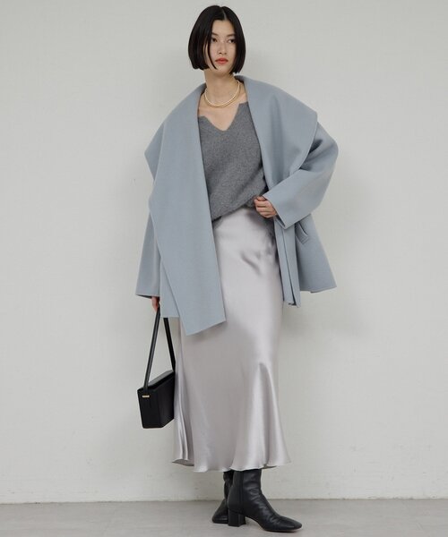 GALLARDAGALANTE(ガリャルダガランテ)の「アセテートバイアススカート(スカート・レディース・ベージュ/ライトグレー・1/0)」の5枚目の写真