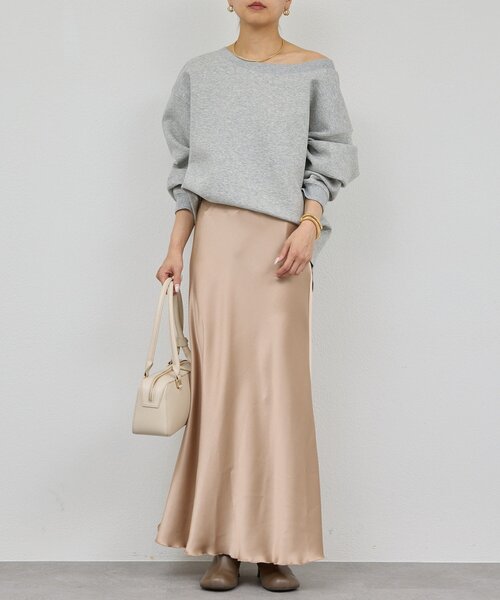 GALLARDAGALANTE(ガリャルダガランテ)の「アセテートバイアススカート(スカート・レディース・ベージュ/ライトグレー・1/0)」の11枚目の写真