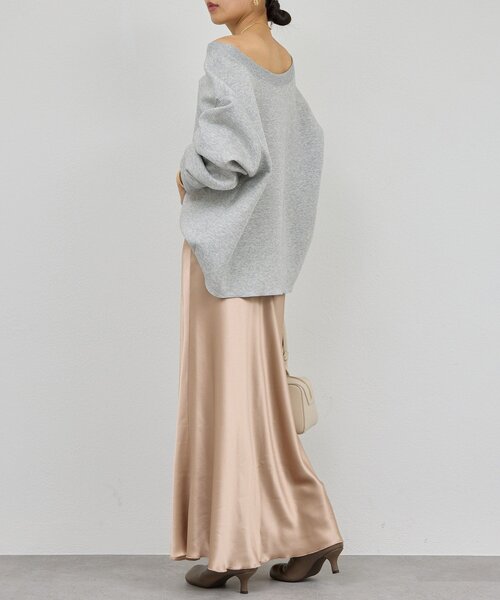 GALLARDAGALANTE(ガリャルダガランテ)の「アセテートバイアススカート(スカート・レディース・ベージュ/ライトグレー・1/0)」の12枚目の写真