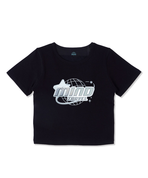 ASTRAL PROJECTION(アストラルプロジェクション)の「マインドトラベル スーピマ スパン クロップTシャツ_ブラック(Tシャツ/カットソー・レディース・その他・LARGE/MEDIUM/SMALL)」の2枚目の写真