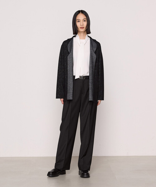 COMME CA（コムサ）の「〔 TALLサイズ 〕リバーシブル ウールリバーツイード調 リバー羽織り（その他アウター・レディース・トップグレー・15号）」の4枚目の写真