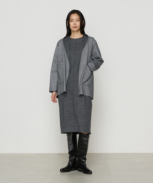 COMME CA（コムサ）の「〔 TALLサイズ 〕リバーシブル ウールリバーツイード調 リバー羽織り（その他アウター・レディース・トップグレー・15号）」の11枚目の写真