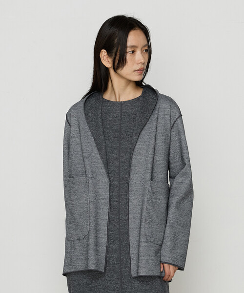 COMME CA（コムサ）の「〔 TALLサイズ 〕リバーシブル ウールリバーツイード調 リバー羽織り（その他アウター・レディース・トップグレー・15号）」の13枚目の写真