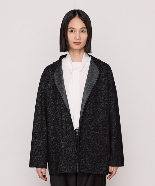 COMME CA（コムサ）の「〔 TALLサイズ 〕リバーシブル ウールリバーツイード調 リバー羽織り（その他アウター・レディース・トップグレー・15号）」の14枚目の写真
