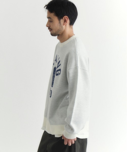 BACK NUMBER(バックナンバー)の「BACK NUMBER(バックナンバー)【メンズ】バルキーニットアニマル柄クルーネックセーター(ニット/セーター・メンズ・キナリ/オリーブ/ブラック・M/L/XL)」の5枚目の写真