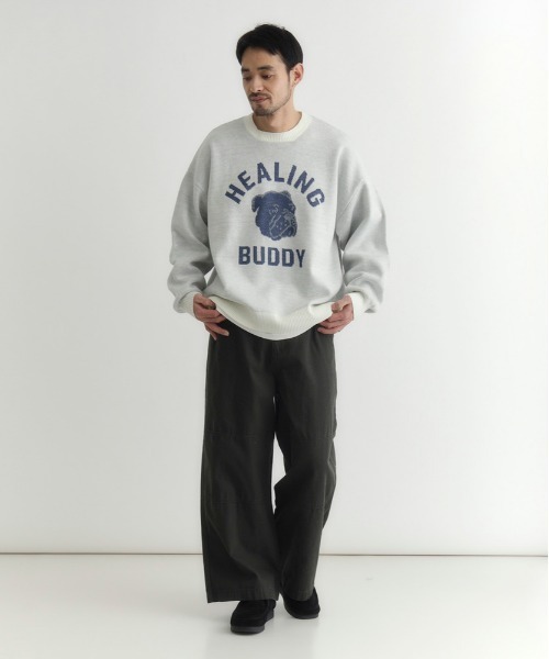 BACK NUMBER(バックナンバー)の「BACK NUMBER(バックナンバー)【メンズ】バルキーニットアニマル柄クルーネックセーター(ニット/セーター・メンズ・キナリ/オリーブ/ブラック・M/L/XL)」の8枚目の写真