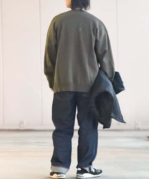 BACK NUMBER(バックナンバー)の「BACK NUMBER(バックナンバー)【メンズ】バルキーニットアニマル柄クルーネックセーター(ニット/セーター・メンズ・キナリ/オリーブ/ブラック・M/L/XL)」の14枚目の写真
