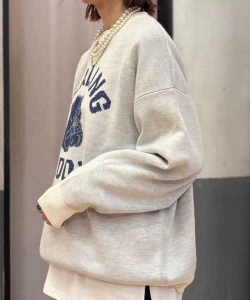 BACK NUMBER(バックナンバー)の「BACK NUMBER(バックナンバー)【メンズ】バルキーニットアニマル柄クルーネックセーター(ニット/セーター・メンズ・キナリ/オリーブ/ブラック・M/L/XL)」の22枚目の写真