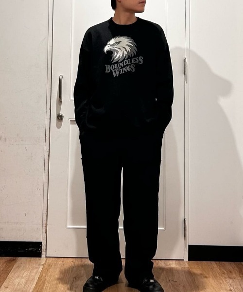 BACK NUMBER(バックナンバー)の「BACK NUMBER(バックナンバー)【メンズ】バルキーニットアニマル柄クルーネックセーター(ニット/セーター・メンズ・キナリ/オリーブ/ブラック・M/L/XL)」の19枚目の写真