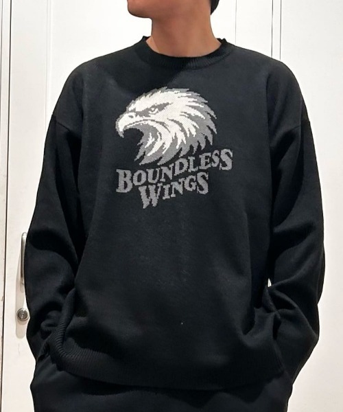 BACK NUMBER(バックナンバー)の「BACK NUMBER(バックナンバー)【メンズ】バルキーニットアニマル柄クルーネックセーター(ニット/セーター・メンズ・キナリ/オリーブ/ブラック・M/L/XL)」の20枚目の写真