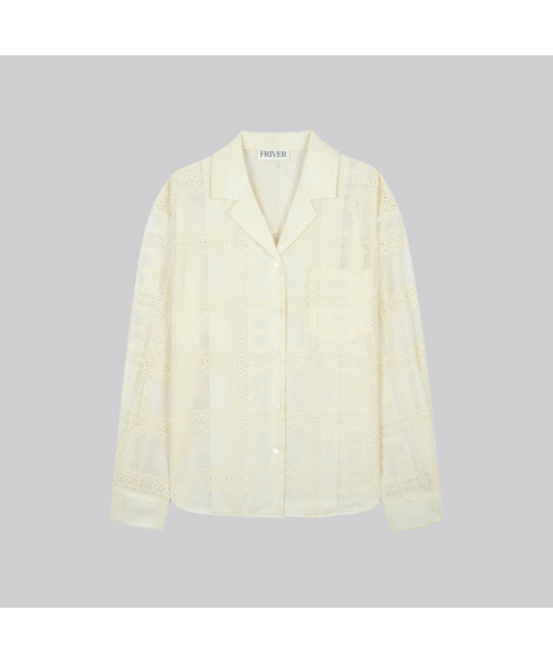 FRIVER07(フリバー07)の「Punching lace see-through shirt_Cream(シャツ/ブラウス・レディース・クリーム・FREE)」の1枚目の写真