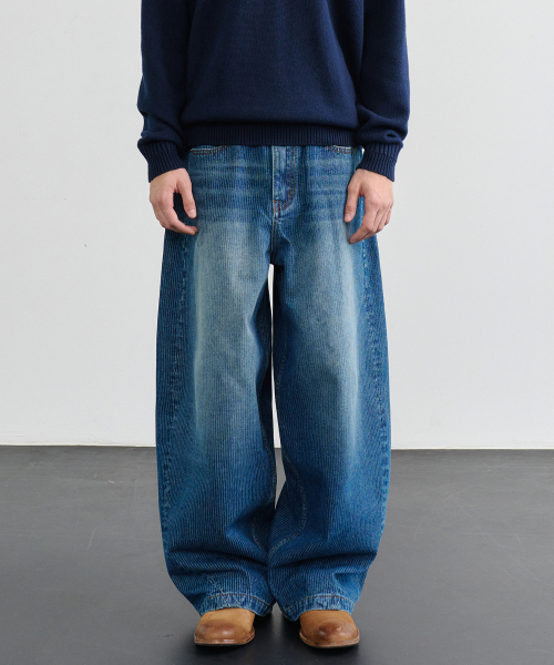 NOUN(ノウン)の「corduroy denim pants (blue)(デニムパンツ・メンズ・その他・O/1/2)」の1枚目の写真