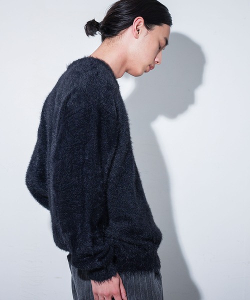 MDR(エムディアール)の「『シャギーVネックニットトップス』(ニット/セーター・メンズ・ブラック/グレー・M/L)」の6枚目の写真