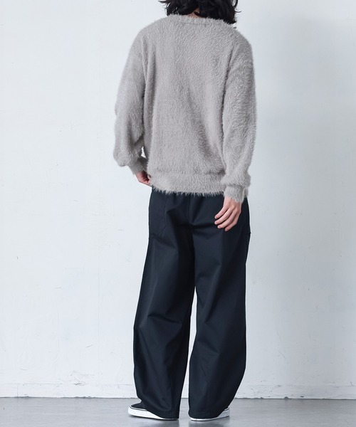 MDR(エムディアール)の「『シャギーVネックニットトップス』(ニット/セーター・メンズ・ブラック/グレー・M/L)」の14枚目の写真