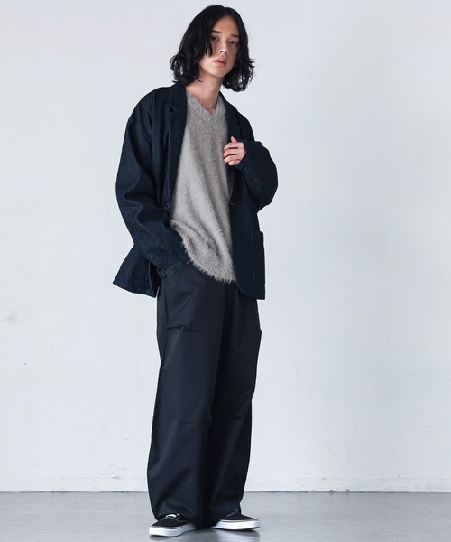 MDR(エムディアール)の「『シャギーVネックニットトップス』(ニット/セーター・メンズ・ブラック/グレー・M/L)」の15枚目の写真