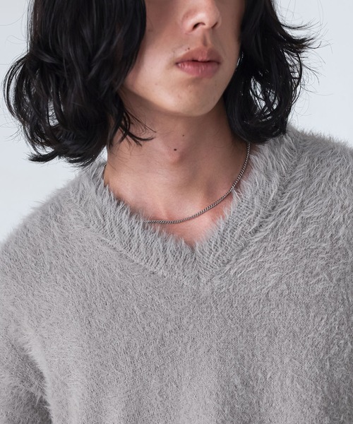 MDR(エムディアール)の「『シャギーVネックニットトップス』(ニット/セーター・メンズ・ブラック/グレー・M/L)」の20枚目の写真