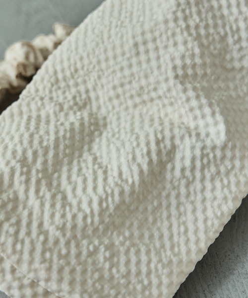 Fashion Letter（ファッションレター）の「チェックシアサッカー 中綿シャーリングベルト ミニバッグ（ショルダーバッグ・レディース・ブラック/ブラウン/アイボリー・FREE）」の9枚目の写真