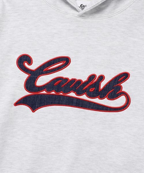Cavish(カビシ)の「APPLIQUE STADIUM LOGO HOODIE LIGHT GREY(CV2ESUM405A)(パーカー・レディース・ライトグレー・LARGE/MEDIUM/SMALL/X-LARGE)」の4枚目の写真