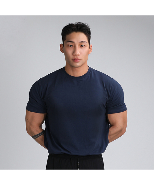 RVD(アールブイディー)の「無地モーダルマッスルフィット半袖Tシャツ(ネイビー)(Tシャツ/カットソー・メンズ・その他・LARGE/X-LARGE/2XL)」の1枚目の写真
