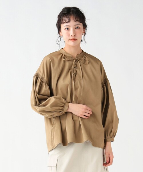 BEAMS HEART(ビームスハート)の「レースアップ リボンブラウス(シャツ/ブラウス・レディース・サックスブルー/ブラウン系その他2/ブラウン系その他3・FREE)」の10枚目の写真