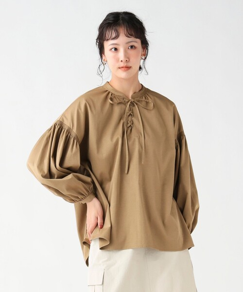 BEAMS HEART(ビームスハート)の「レースアップ リボンブラウス(シャツ/ブラウス・レディース・サックスブルー/ブラウン系その他2/ブラウン系その他3・FREE)」の11枚目の写真