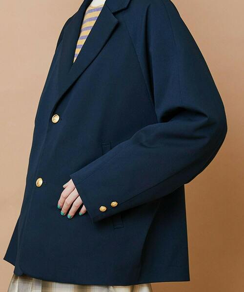 FRAPBOIS(フラボア)の「ブレイザー ジャケット(テーラードジャケット・レディース・ネイビー/グレイッシュベージュ・1/2)」の5枚目の写真