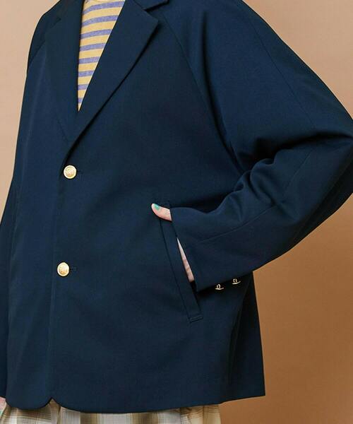 FRAPBOIS(フラボア)の「ブレイザー ジャケット(テーラードジャケット・レディース・ネイビー/グレイッシュベージュ・1/2)」の6枚目の写真
