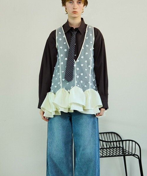 MAISON SPECIAL(メゾンスペシャル)の「【PRE-ORDER】Lily Hem Tunic/リリーヘムチュニック(チュニック・レディース・ホワイト/ブラック・FREE)」の17枚目の写真