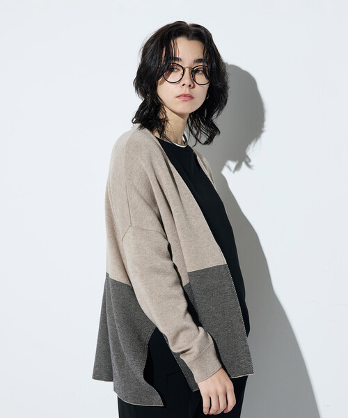 COMME CA(コムサ)の「ウール混スムース ジップカーディガン(カーディガン/ボレロ・レディース・サックスブルー/チャコール/ベージュ系その他・9号)」の12枚目の写真