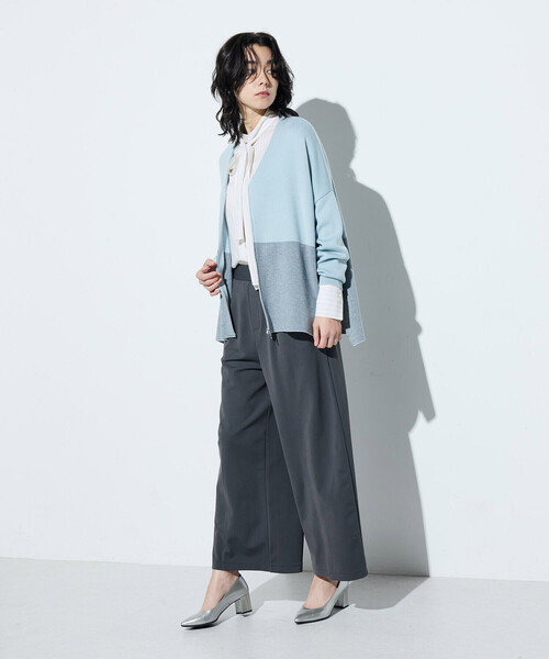 COMME CA(コムサ)の「ウール混スムース ジップカーディガン(カーディガン/ボレロ・レディース・サックスブルー/チャコール/ベージュ系その他・9号)」の13枚目の写真