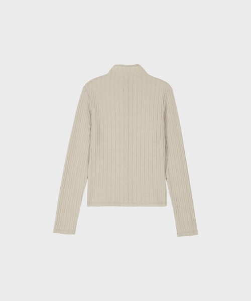 ALKI ALKA(アルキアルカ)の「High-neck Long Sleeve (Beige)(Tシャツ/カットソー・レディース・Beige・FREE)」の4枚目の写真
