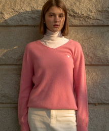 Essential V-nect knit (Pink)