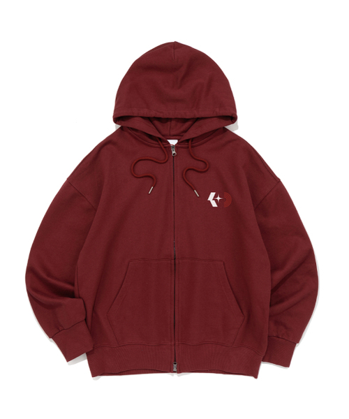 KENDA(ケンダ)の「K-STAR LOGO HOOD ZIP-UP (BURGUNDY)(パーカー・レディース・バーガンディー・SMALL/MEDIUM/LARGE/X-LARGE)」の1枚目の写真