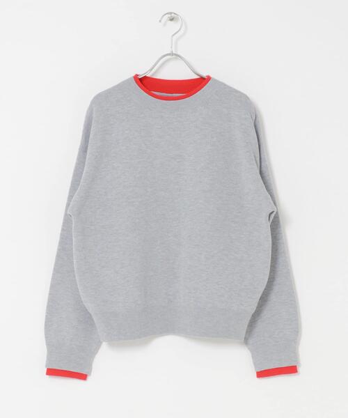 SENSE OF PLACE by URBAN RESEARCH（センスオブプレイスバイアーバンリサーチ）の「『洗濯可』バイカラーレイヤードセーター（ニット/セーター・レディース・アイボリー/グレー/ネイビー・ONE）」の8枚目の写真