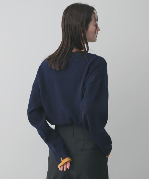 SENSE OF PLACE by URBAN RESEARCH（センスオブプレイスバイアーバンリサーチ）の「『洗濯可』バイカラーレイヤードセーター（ニット/セーター・レディース・アイボリー/グレー/ネイビー・ONE）」の14枚目の写真