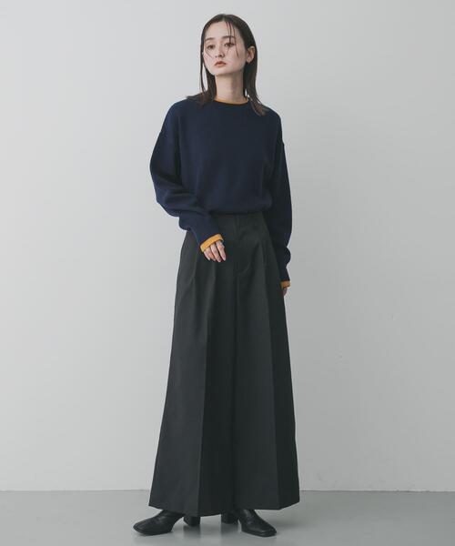 SENSE OF PLACE by URBAN RESEARCH（センスオブプレイスバイアーバンリサーチ）の「『洗濯可』バイカラーレイヤードセーター（ニット/セーター・レディース・アイボリー/グレー/ネイビー・ONE）」の15枚目の写真