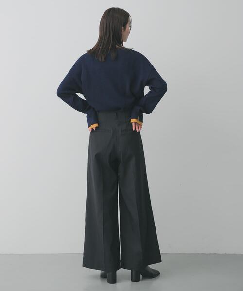 SENSE OF PLACE by URBAN RESEARCH（センスオブプレイスバイアーバンリサーチ）の「『洗濯可』バイカラーレイヤードセーター（ニット/セーター・レディース・アイボリー/グレー/ネイビー・ONE）」の16枚目の写真