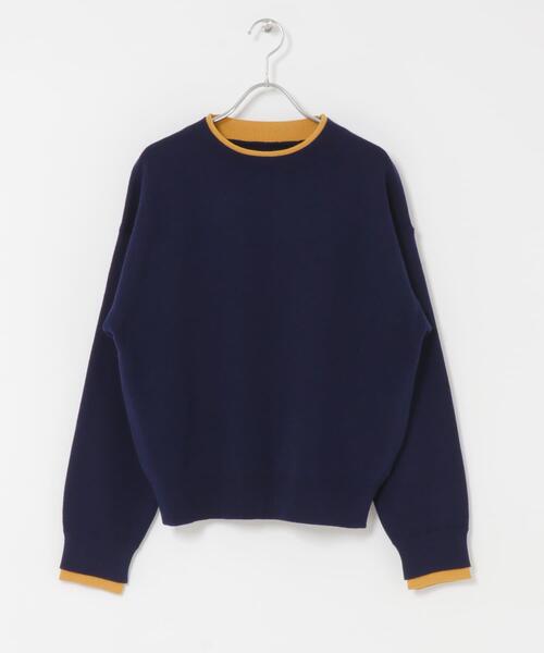 SENSE OF PLACE by URBAN RESEARCH（センスオブプレイスバイアーバンリサーチ）の「『洗濯可』バイカラーレイヤードセーター（ニット/セーター・レディース・アイボリー/グレー/ネイビー・ONE）」の17枚目の写真