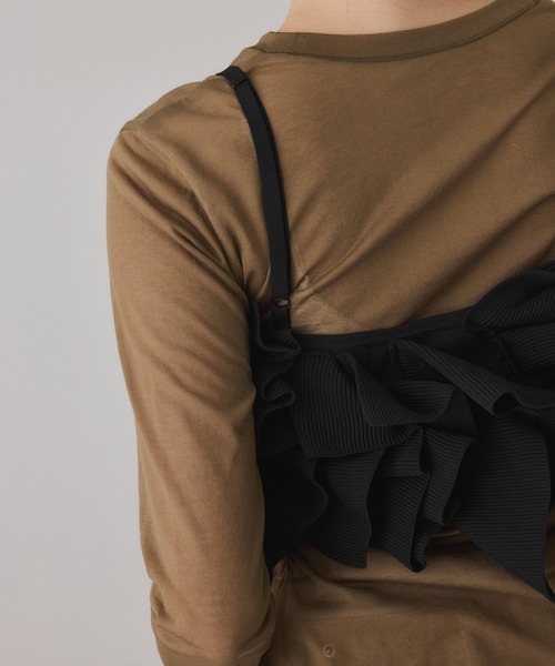 ADAM ET ROPE'(アダムエロペ)の「【サステナブル】ニットフリルビスチェ(ベスト・レディース・ブラック・FREE)」の7枚目の写真