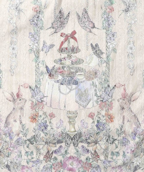 ScoLar（スカラー）の「553292：ガーデンティーパーティ柄 布帛×チュールレースワンピース（ワンピース・レディース・ブラック/アイボリー・M）」の11枚目の写真