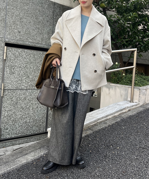 JOURNAL STANDARD（ジャーナルスタンダード）の「ビックテーラーコート（その他アウター・レディース・ブラウン/ライトグレー/ベージュ・FREE）」の5枚目の写真