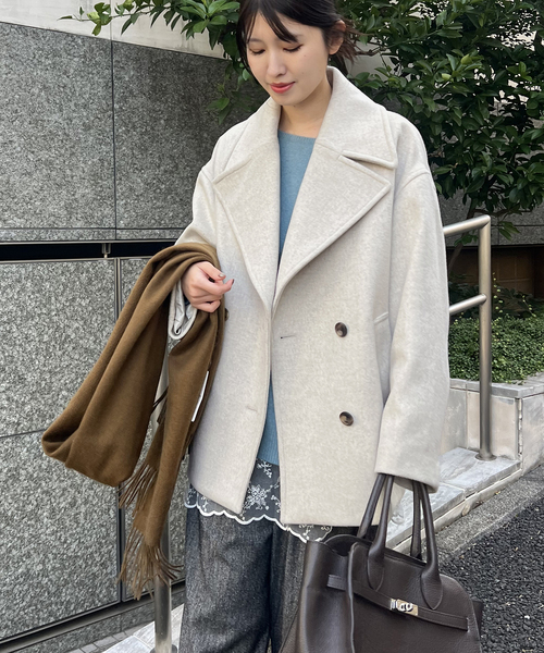 JOURNAL STANDARD（ジャーナルスタンダード）の「ビックテーラーコート（その他アウター・レディース・ブラウン/ライトグレー/ベージュ・FREE）」の7枚目の写真