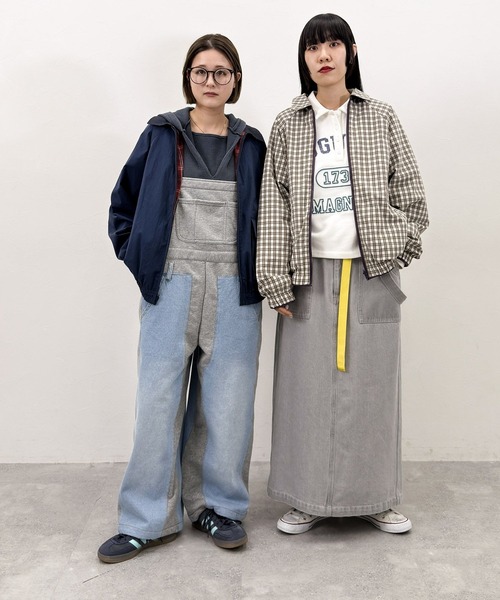 niko and...（ニコアンド）の「[MODE NORM CORE] デニムパッチワークサロペ（サロペット/オーバーオール・レディース・ブラック/グレー/アイボリー・MEDIUM/LARGE）」の4枚目の写真