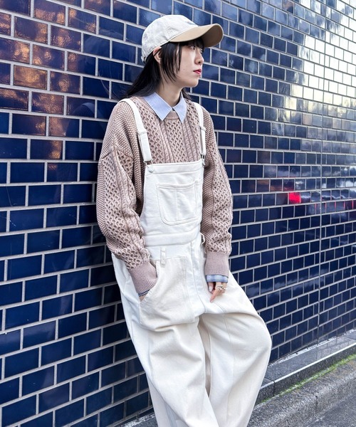 MODE NORM CORE] デニムパッチワークサロペ（サロペット