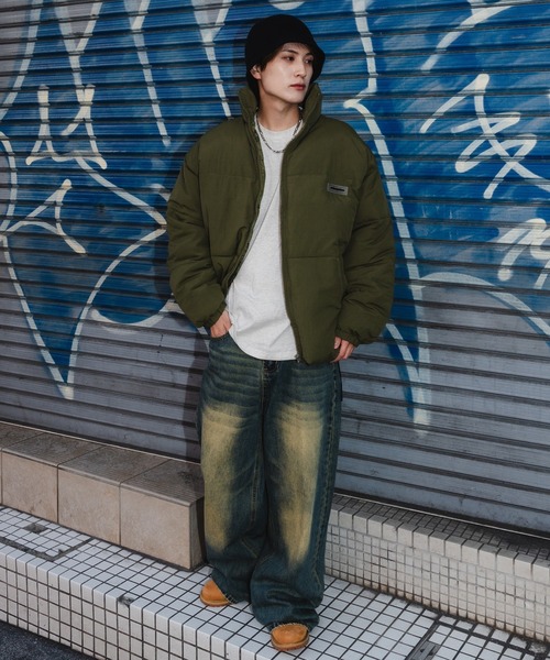 SIDEWAY STANCE（サイドウェイスタンス）の「【SIDEWAY STANCE】シリコンワッペン パデッドジャケット（ダウンジャケット/コート・メンズ・ブラック/ホワイト/カーキ・LARGE/MEDIUM/SMALL）」の15枚目の写真