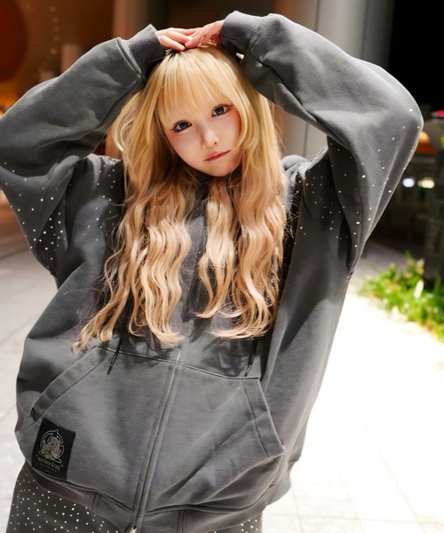 GALFY（ガルフィー）の「【別注】GA×GALFY-きらピカジップパーカー（パーカー・メンズ・チャコール/ブラック・L/XL）」の20枚目の写真