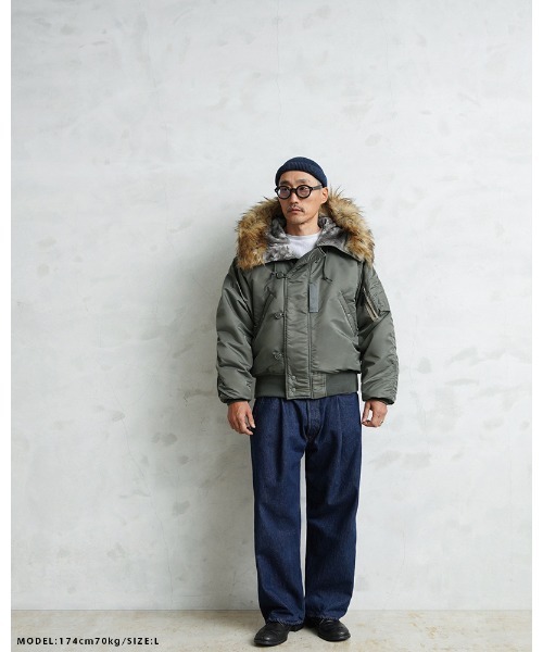 WAIPER.inc（ワイパーインク）の「WAIPER.inc 米軍 初期型 N-2B VINTAGE フライトジャケット【WP28】（ミリタリージャケット・メンズ・セージグリーン・L/XL）」の7枚目の写真