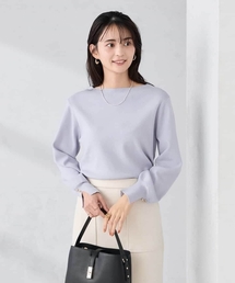 【WEB限定】ボートネックパフスリーブスプリングニット