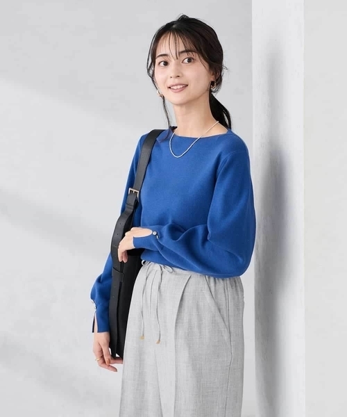 a.v.v(アーヴェヴェ)の「【WEB限定】ボートネックパフスリーブスプリングニット(ニット/セーター・レディース・ライラック/アイボリー/ブラック/ブルー/グレー/ピンク・36/38/42/40)」の10枚目の写真